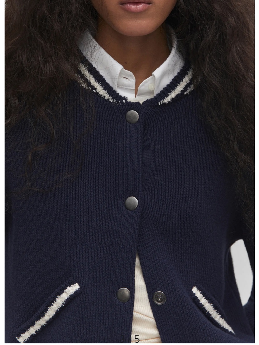 Mango contrast striped cardigan bomber Sz Medium - Picture 9 of 9
